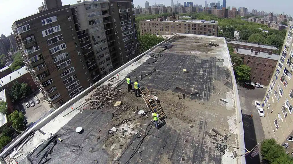 Aerial View of Image of Warehouse with flat roofing